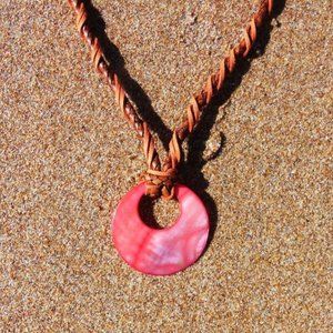 Goddess Coral, Brown & Rust Braided Necklace